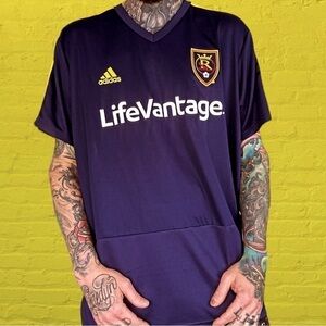 Real Salt Lake Adidas MLS Soccer Jersey
Navy blue red yellow white 
 XXL 25x32